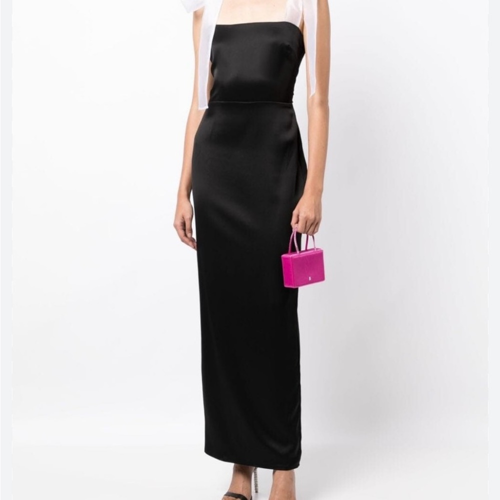 Reformation Black Satin Kacia Dress NWT